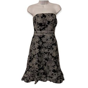 Gray floral dress the loft